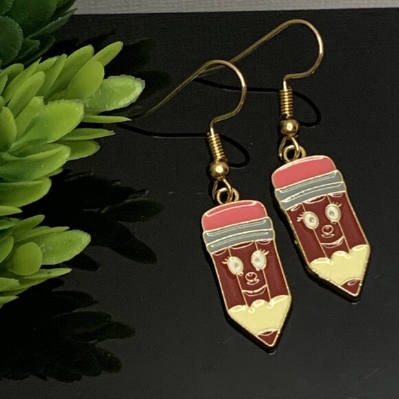 Pencil Earring, Teacher Appreciation Gift, Educator Earring, Teacher Earring - Picture 1 of 5